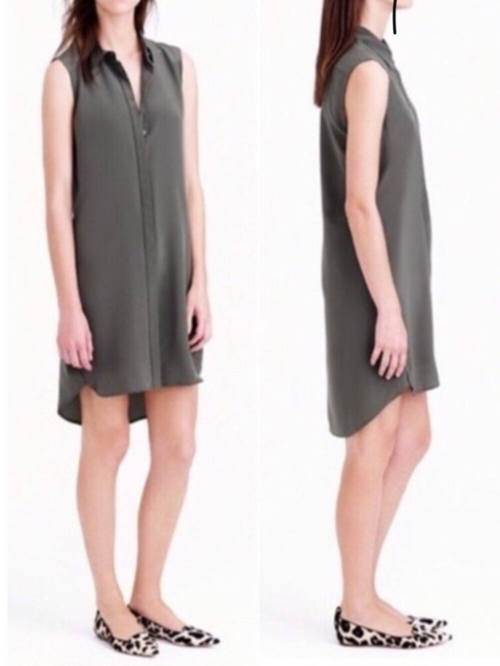 J. Crew Button Down Silk Sleeveless  Dress - Size Small